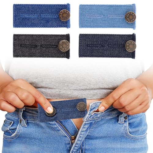 Prasacco Estensori a bottone per jeans e pantaloni, estensore per pantaloni da gravidanza, estensore per pantaloni premaman, estensore per pantaloni per jeans, estensore per pantaloni per donne e uomini,