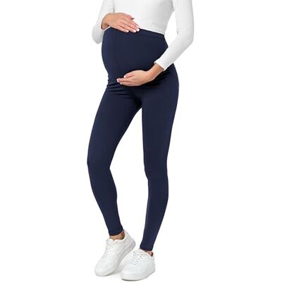 Be Mammy Leggings Premaman Lunghi in Cotone (Blu Marino, L) Be Mammy Leggings Premaman Lunghi in Cotone (Blu Marino, L)