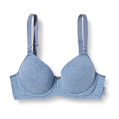 Noppies Maternity Cotton Comfort Nursing Bra Reggiseno Imbottito da Donna, Colore: Blu Chiaro melange-P972, C70 Noppies Maternity Cotton Comfort Nursing Bra Reggiseno Imbottito da Donna, Colore: Blu Chiaro melange-P972, C70