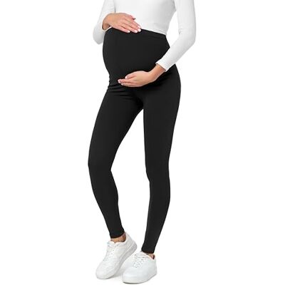 Be Mammy Leggings Premaman Lunghi in Cotone (Nero, XL) Be Mammy Leggings Premaman Lunghi in Cotone (Nero, XL)