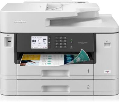 Brother MFCJ5740DW Stampante multifunzione inkjet a colori con stampa A3 dai due cassetti standard e da bypass, Stampa, scansione, copia e fax A4 fronte/retro automatica, Touchscreen a colori 8.8 cm