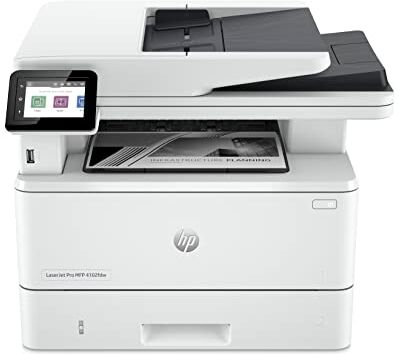 HP Laserjet Pro MFP 4102fdn 2Z623F, Stampante Multifunzione A4, Stampa Fronte e Retro Automatico in b/n, 42 ppm, USB Host, Fax, ADF, Gigabit Ethernet,  Smart, Bianca