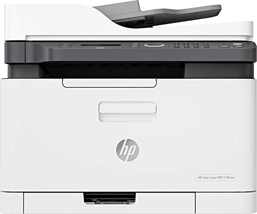 Color Laser MFP 179fnw 4ZB97A, Stampante Multifunzione A4 a colori, Stampa, Copia, Scansiona, ADF, Fax, Wi-Fi, Wi-Fi Direct, Ethernet, HP Smart, USB 2.0, 18 ppm in b/n, 4 ppm, Bianca