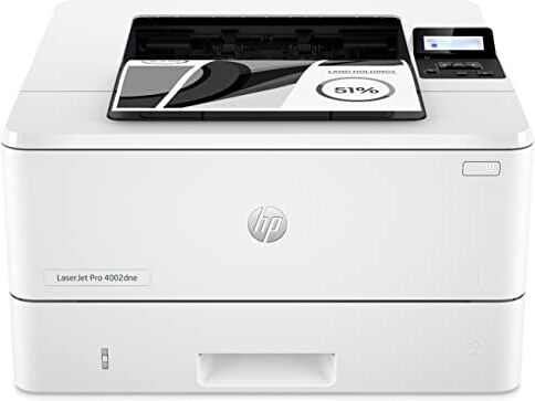 HP Laserjet Pro 4002dne 2Z605E, Stampante a Singola Funzione Laser A4, Monocromatica, Fronte/Retro Automatico in b/n, 40 ppm,  Smart, 3 Mesi di Piano Toner Instant Ink incluso con +, Bianca