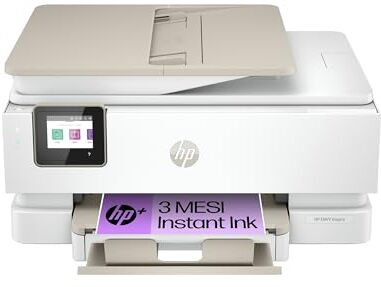 HP Envy Inspire 7924e 349W0B, Stampante Multifunzione a Getto d'Inchiostro A4 a Colori, Fronte/Retro Automatico, 22 ppm, Wi-Fi,  Smart, 6 Mesi di Inchiostro Instant Ink Inclusi con +, Tortora