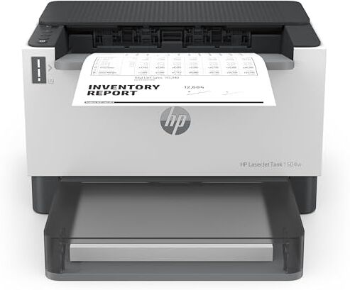 HP Laser Tank 1504w 2R7F3A, Stampante Monocromatica con Serbatoio Toner integrato a Ricarica Rapida, Stampa Fronte e Retro Manuale, 22 ppm, Fino a 5000 Pagine, Wi-Fi, USB, LCD, Bianca