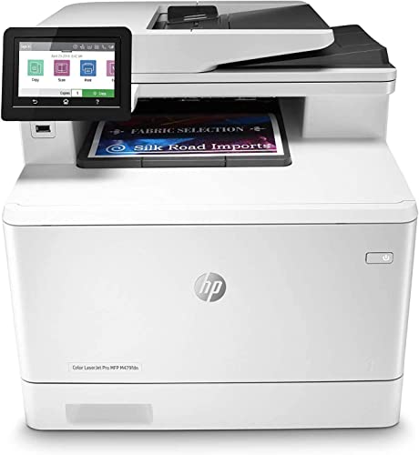 HP Color LaserJet Pro MFP M479fdn W1A79A, Stampante Multifunzione A4, Stampa Fronte e Retro Automatica a colori, 27 ppm. Copia, Scansiona, Fax, Ethernet, USB Host, ADF,  Smart, Bianca