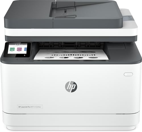 HP Laserjet Pro MFP 3102fdn 3G629F, Stampante Multifunzione A4, Stampa Fronte/Retro Automatico in b/n, 33 ppm, USB, USB Host, Fax, Ethernet,  Smart, Bianca