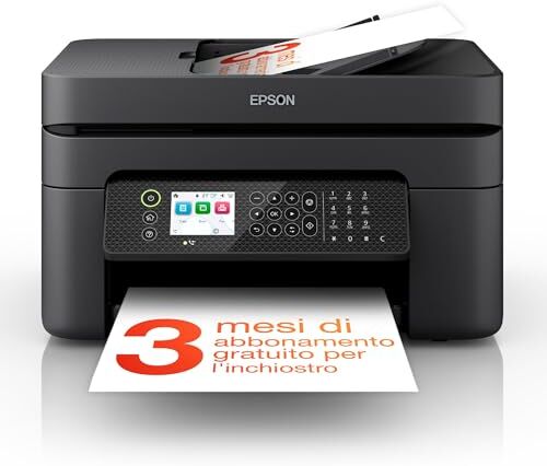 Epson Workforce WF-2950DWF Stampante Multifunzione A4 a getto d'inchiostro (Stampa Fronte Retro, Scansione, Copia, Fax) Display LCD 6.1cm, ADF, WiFi, Stampa da mobile e su Cloud, AirPrint