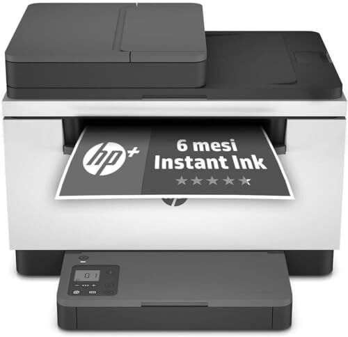 HP LaserJet M234sdne 6GX00E, Stampante Multifunzione Laser A4, Monocromatica, Fronte/Retro Automatico, 29 ppm, Wi-Fi,  Smart, 6 Mesi di Piano Toner Instant Ink incluso con +, Nera