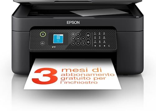 Epson Workforce WF-2910DWF Stampante Multifunzione A4 a getto d'inchiostro (Stampa Fronte Retro, Scansione, Copia, Fax) Display LCD 3.7cm, WiFi, Ethernet, Stampa da mobile e su Cloud, AirPrint