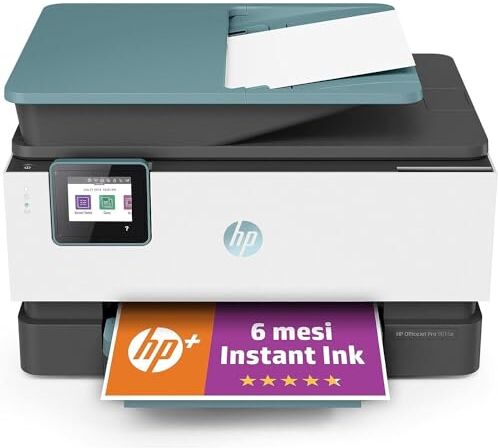 HP OfficeJet Pro 9015e 22A57B, Stampante Multifunzione a Getto d'Inchiostro A4 a Colori, Fronte e Retro Automatico, 22 ppm, Wi-Fi,  Smart, 6 Mesi di Inchiostro Instant Ink Inclusi con +, Oasi