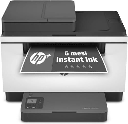 HP LaserJet M234sdwe 6GX01E, Stampante Multifunzione Laser A4, Monocromatica, Fronte/Retro Automatico, 29 ppm, Wi-Fi,  Smart, 6 Mesi di Piano Toner Instant Ink incluso con +, Nera