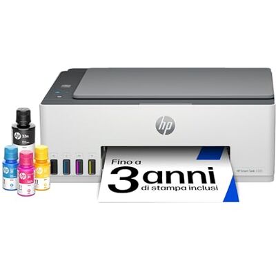 HP Smart Tank 5105 , Stampante Multifunzione A4 con serbatoio di inchiostro ad alto volume di stampa, stampa fronte/retro manuale, scansione, copia, 22 ppm, USB, Wi-Fi, Smart, Bianca HP Smart Tank 5105 , Stampante Multifunzione A4 con serbatoio di inchiostro ad alto volume di stampa, stampa fronte/retro manuale, scansione, copia, 22 ppm, USB, Wi-Fi, Smart, Bianca
