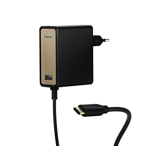 Hama 54184 Alimentatore universale USB Type C, Nero/Oro