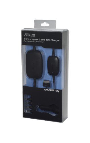 Asus N90W-01 COMBO CAR CHARGER Caricabatteria Auto per Notebook e Tablet, Nero/Antracite