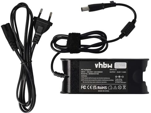 vhbw Alimentatore Caricabatterie 90W Compatibile con dell Latitude E5410, E5500, E5510, E4200, E4300, E4310 Notebook, Laptop