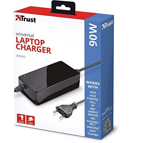 Trust 19138, Primo Alimentatore Universale per Notebook 90W, Nero