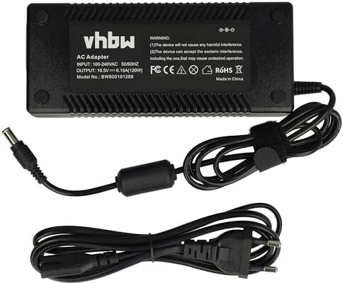 vhbw Alimentatore per Notebook 19.5V, 6,15A, 120W per Sony VAIO PCG-K Serie PCG-K12 etc.