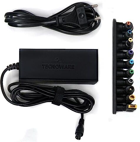 Tecnoware Power Systems Tecnoware Caricatore Universale 95W per Notebook Alimentatore per PC con 10 Connettori Compatibile con Acer, ASUS, Sony, Toshiba, HP, Dell, LG, Lenovo, IBM, Fujitsu, Samsung