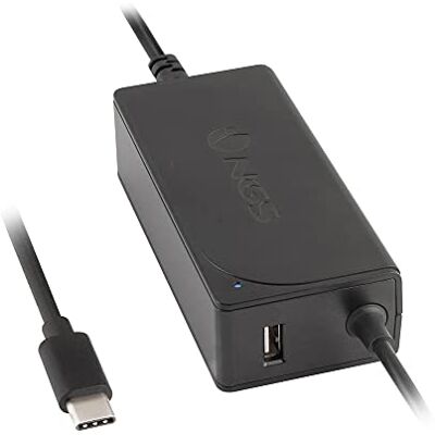 NGS W-65W TYPE C Caricabatterie Universale, Caricabatterie per Laptop e Dispositivi con Porte USB-C, Ricarica Rapida, Ideale per Viaggiare, potenza 65W, Uscita USB 2A, Nero NGS W-65W TYPE C Caricabatterie Universale, Caricabatterie per Laptop e Dispositivi con Porte USB-C, Ricarica Rapida, Ideale per Viaggiare, potenza 65W, Uscita USB 2A, Nero