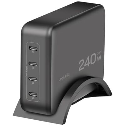 Logilink PA0353 Caricatore intelligente GaN (nitruro di gallio) 240 W, 4 x USB-C PD 3.1 (PowerDelivery) Logilink PA0353 Caricatore intelligente GaN (nitruro di gallio) 240 W, 4 x USB-C PD 3.1 (PowerDelivery)