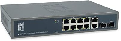 LevelOne CONMUTADOR  10X GE  2XGSFP 19" 150W 8XPOE+