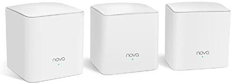 Tenda Nova MW5S Mesh WiFi, Dual Band AC1200 Con Copertura Fino a 300㎡, 2 Porte Gigabit Ethernet, WiFi Extend e Ripetitore, Parental Control, Sistemi di Rete WiFi Mesh, Confezione da 3 Pezzi