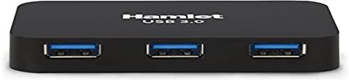 Hamlet XHUB430BK Hub USB 3.0 4 porte 5GBbs con cavo USB 3.0