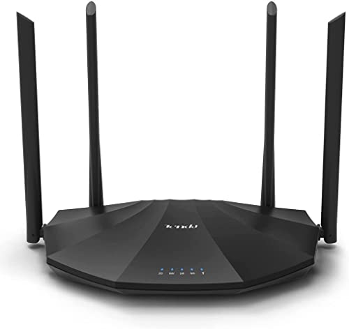 Tenda AC19 – AC2100 Router Gigabit Wi-Fi Dual Band, Configurazione Semplice, 2.4 GHz e 5 GHz, 4 Porte Gigabit, USB 2.0, MU-MIMO, per Fibra Ottica, Rete Ospite, IPV6