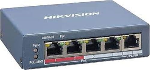 Hikvision DS-3E1105P-EI Switch di Rete 4 Porte Poe 1 Porta RJ45 Protezione Contro i fulmini 6KV DS-3E1105P-EI