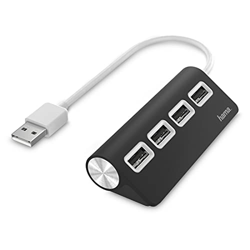 Hama Hub Usb, 4 Porte, Usb 2.0, 480 Mbit/S, Nero