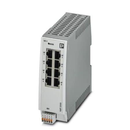 Phoenix FL NAT 2008 Switch gestito NAT 2000, 8 porte RJ45 10/100 Mbit/s, classe di protezione IP20, PROFINET ConPerformance-Class A