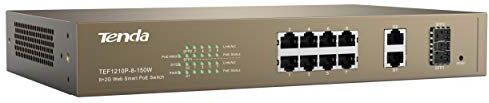 Tenda TEF1210P-8-150W Fast Ethernet (10/100) Power over Ethernet (PoE) Grey