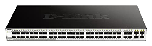 D-Link DGS-1210-48/E Smart Switch Gestito, 48 porte 10/100/1000BASE-T + 4 porte Combo 10/100/1000BASE-T/SFP Solo cavo di alimentazione UE