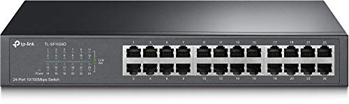 TP-Link TL-SF1024D Switch Desktop, 24 Porte RJ45 10/100 Mbps, Plug & Play, Tecnologia Green Ethernet, Controllo di Flusso IEEE 802.3x, Struttura in Metallo, Installazione Facile, Facile da Usare