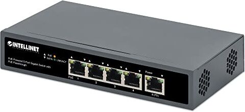 Intellinet 561808 Switch Gigabit a 5 porte con alimentazione Poe Passante Nero