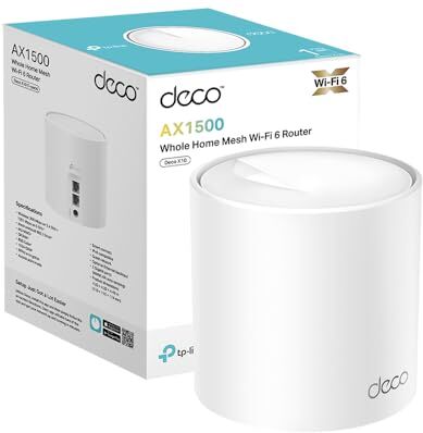 TP-Link Deco X10(1-pack) Router WiFi 6 Mesh AX1500Mbps, 2 Porte Ethernet Gigabit, Controllo Parental, Router e Ripetitore, Compatibile con Amazon Alexa