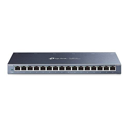 TP-Link TL-SG116 Switch 16 Porte Gigabit, 10/100/1000 Mbps, Plug & Play, Nessuna Configurazione Richiesta, Struttura in Acciaio