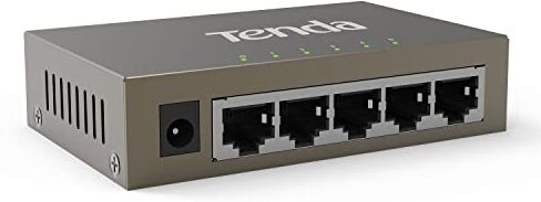 Tenda Switch Ethernet 5 Porte Gigabit TEG1005D, Sdoppiatore Rete RJ45, Plug & Play, Montaggio Desktop o a Parete, Acciaio