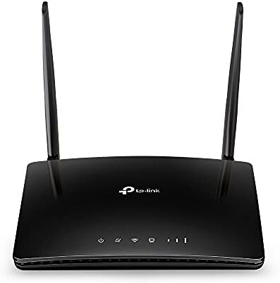 TP-Link AC750 Dual Band 4G LTE Router, SIM Slot Unlocked, WAN/LAN port, Removable Wi-Fi Antennas, Compatible with FDD-LTE and TDD-LTE, No Configuration Required, UK Plug, Black (Archer MR200)