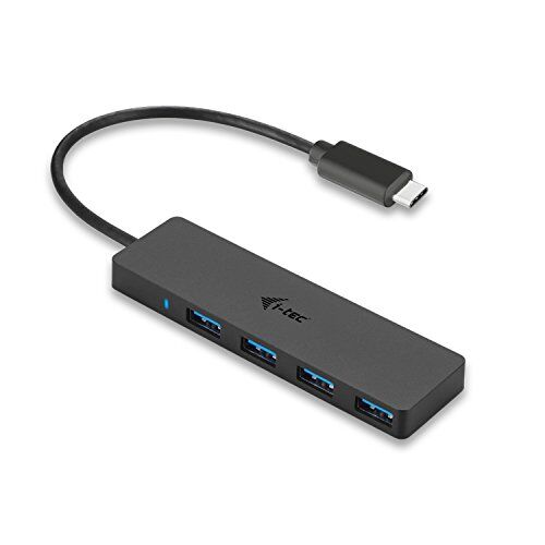 i-tec USB C Slim Passive Hub 4 Port Senza Alimentatore di Rete Ideali per Notebook Tablet PC Supporta Win Mac OS Compatibile con Thunderbolt 3