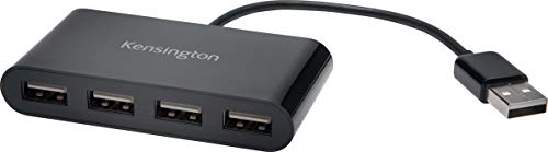 Kensington K39120EU Hub a 4 porte USB 2.0, trasferimento dati fino a 5 Gb/sec Installazione Plug & Play, Compatibile con Dell, Windows, Mac