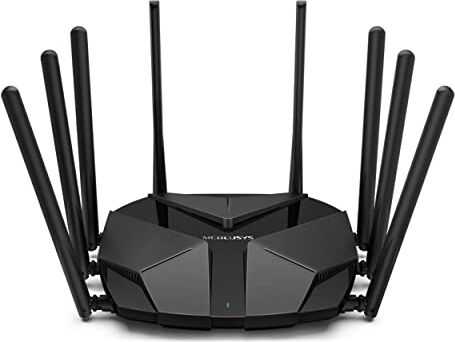 TP-Link Mercusys  MR90X AX6000Mbps Router WiFi 6, 2.5G Porta WAN/LAN, 8 Antenne ad Alto Guadagno, Meno Interferenze, 4×4 MU-MIMO, OFDMA, WPA3, Canali da 160MHz, Energia Efficiente