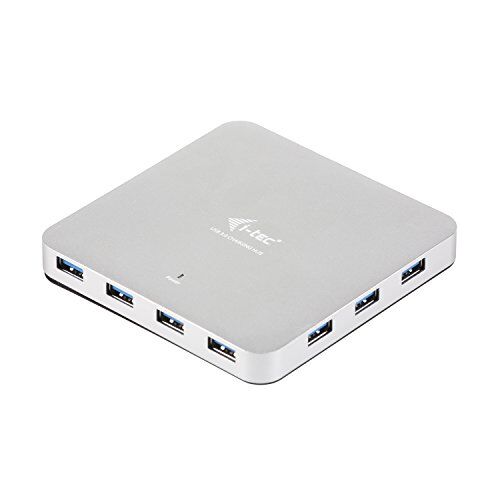 i-tec Hub USB Alimentato, Hub USB 3.0 con 10 Porte per Data e Carica 10 Porte USB 3.0 con Alimentatore