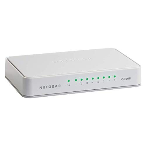 Netgear Switch non gestito Gigabit Ethernet a 8 porte, Desktop, Internet Splitter, senza ventole, Plug-and-Play (GS208)