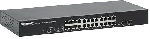 Intellinet 561877 Gigabit Ethernet Switch 24 Porte con 2 Porte SFP Nero