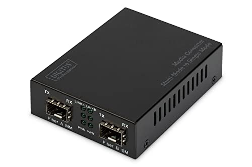 Digitus convertitore multimediale di rete 1000 Mbit/s 1550 nm Modalità multipla, Modalità singola Nero, SFP/SFP Gigabit, SFP