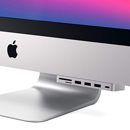 Satechi Hub Pro Morsetti Tipo-C Alluminio con Porta Dati USB-C, Dati USB-A 3.0, Lettore Schede Micro/SD, Compatibile con iMac e iMac Pro 2020/2019/2017, Non Compatibile con iMac 2021 M1 (Argento)