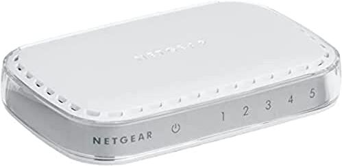 Netgear GS605-400PES Switch, 5Porte Gigabit Base-T RJ45, LED Integrati sulle Porte, Bianco